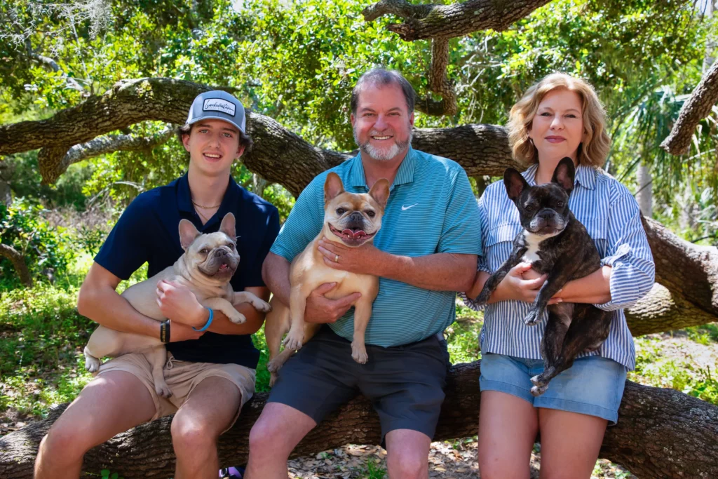 Family with dogs
